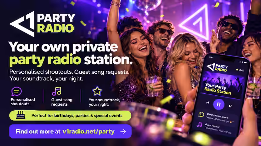 V1 Party Radio promotional artwork